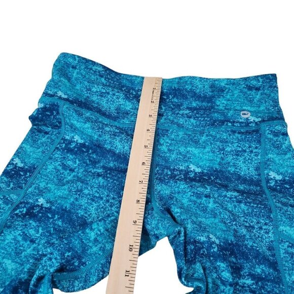Vineyard Vines Leggings Womens Small Teal Blue Watercolor Athleisure Gym Stretch - Picture 10 of 11